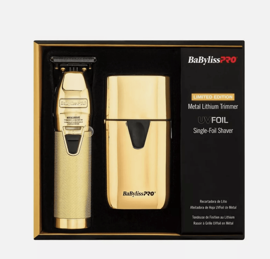 BaBylissPRO LimitedFX Collection Metal Lithium Outlining Trimmer & Single UVFOIL Shaver