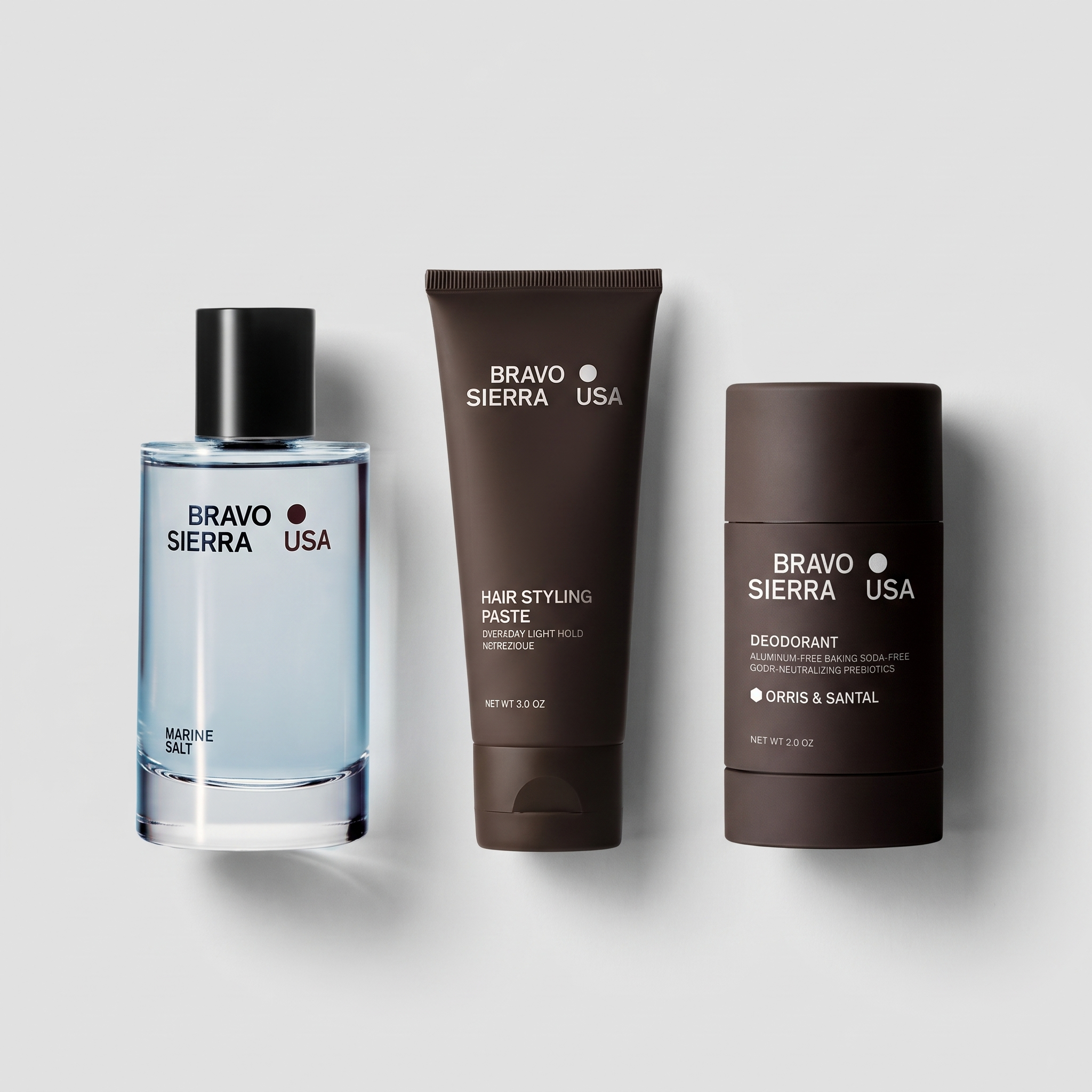 Daily Routine Bundle — Body Fragrance, Hair Styling Paste, and Deodorant